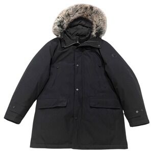 Michael Kors Men's Bib Snorkel Parka‎ Jacket Coat Faux Fur Hooded Black Sz Med
